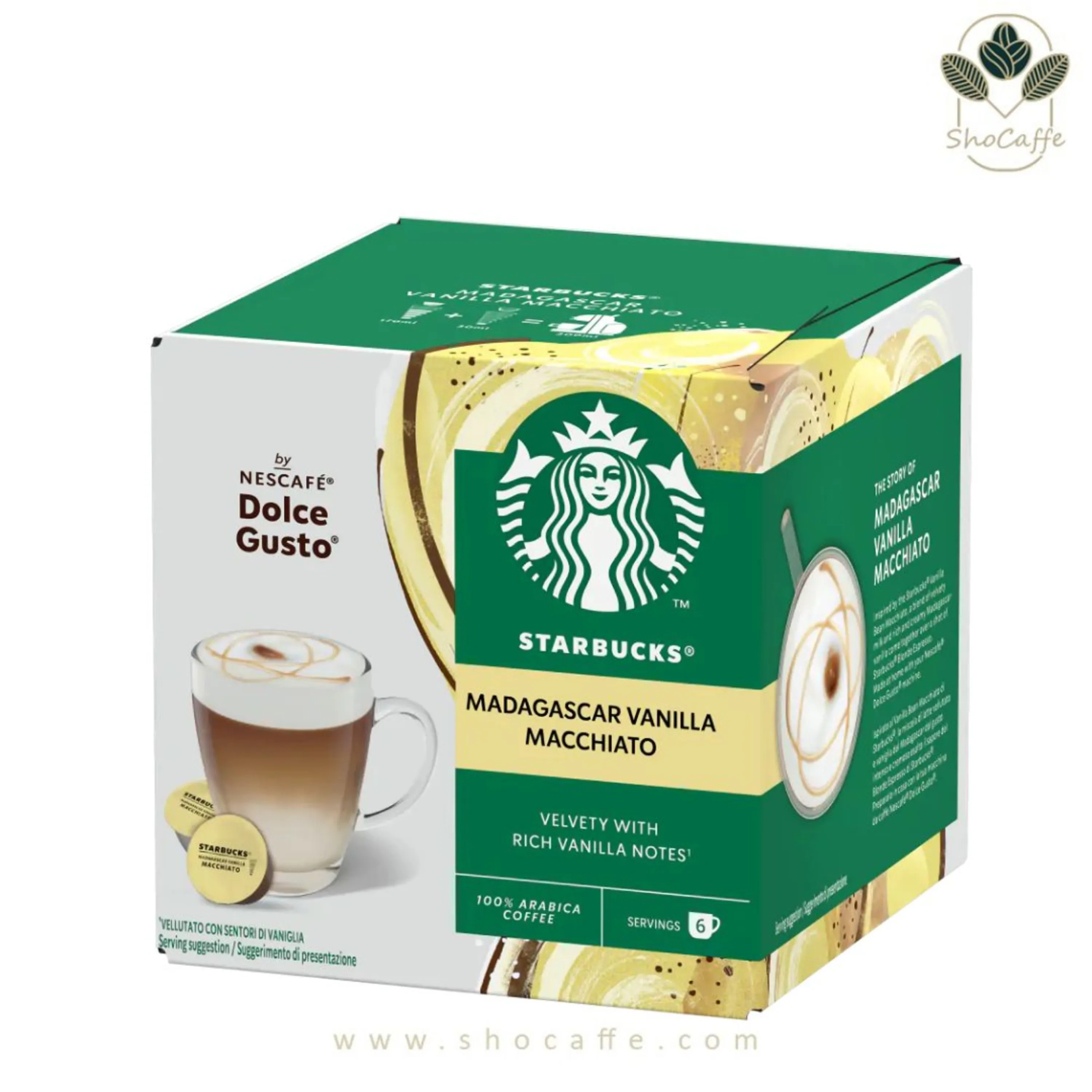 کپسول قهوه دولچه گوستو استارباکس مدل لاته ماکیاتو وانیل Latte Macchiato Vanilla